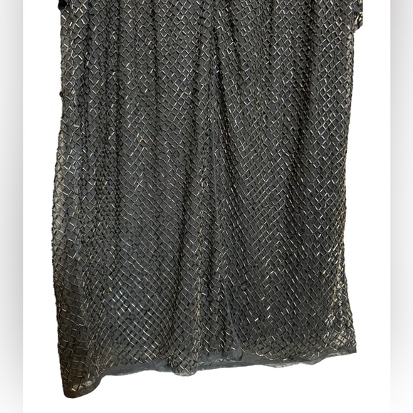 👗 NWT! Mac Duggal Beaded Wrap Over Puff Sleeve Dress - Picture 7 of 16